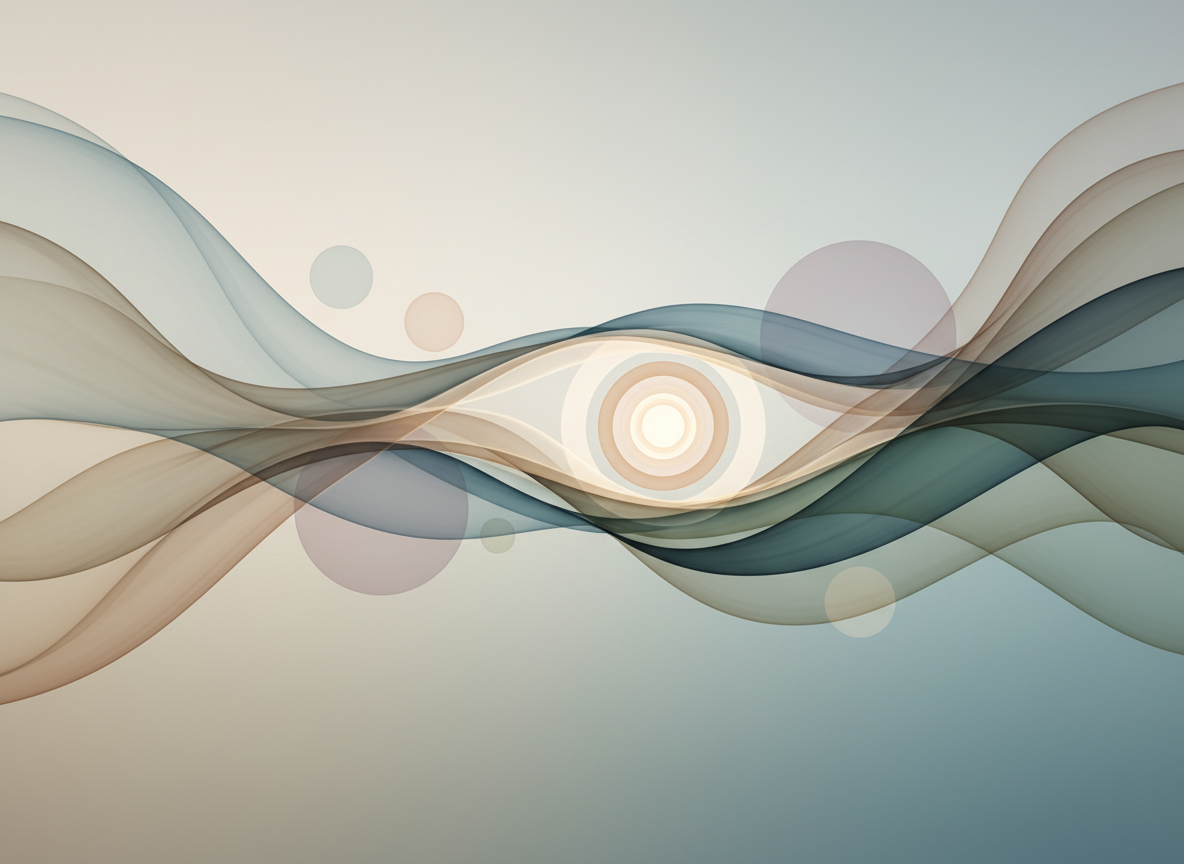 minimal abstract waves and calming shapes suggesting inner transformation and healing
