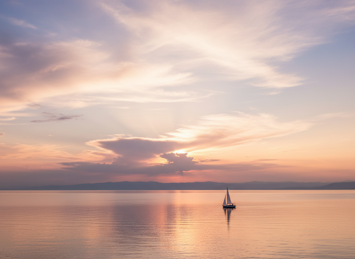 serene sky with soft clouds and light, evoking possibility and new beginnings